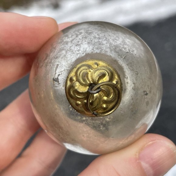 2" Antique Silver Kugel Mercury Glass Christmas XMAS Tree Ornament Germany - Picture 12 of 12